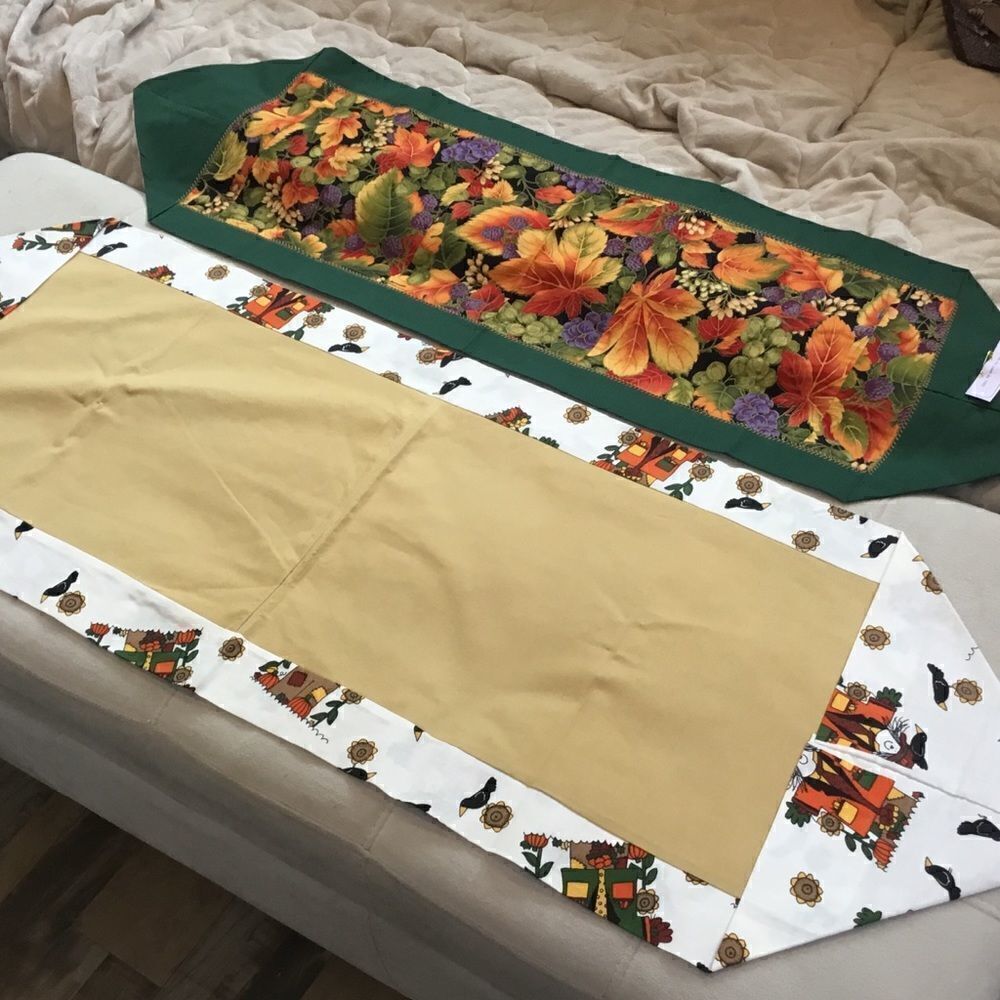 NWT Hand Crafted Set of 2 Fall Runners - Picture 4 of 9